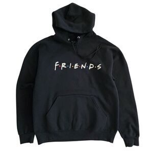 FRIENDS Black Hoodie with Color Dot Logo Size M
